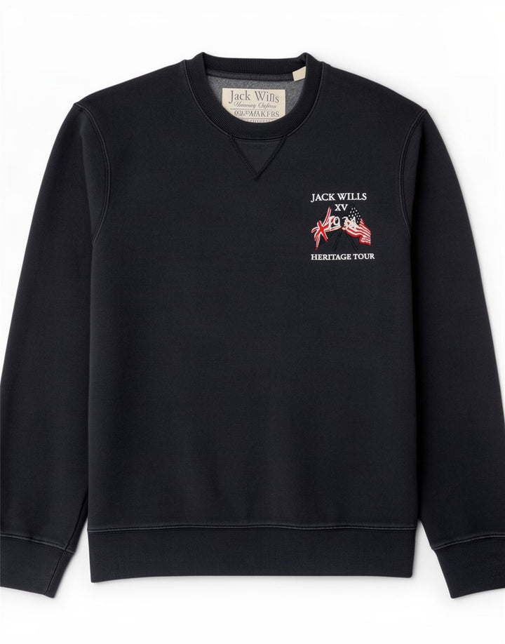 Felpa grafica da uomo Jack Wills Maglione medio in cotone blu navy