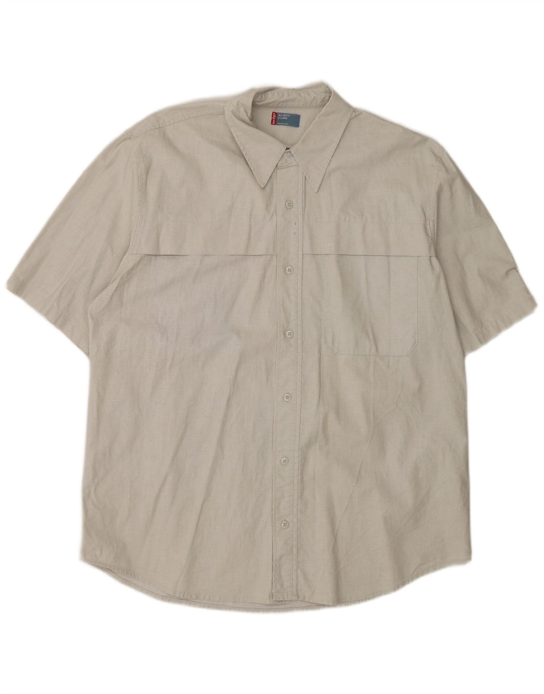 LEVI'S Camicia a maniche corte da uomo XL Lino grigio