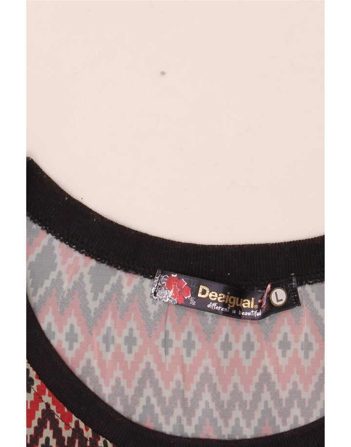Desigual Canotta da donna UK 14 Large multicolore geometrica