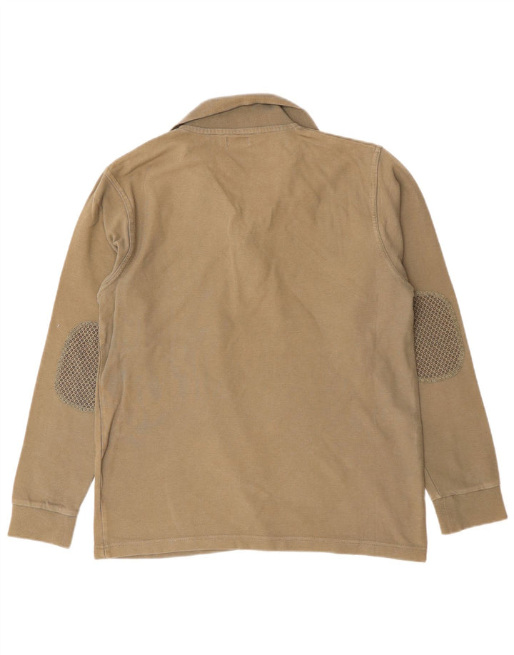 Polo da uomo a maniche lunghe AVIREX in cotone kaki medio