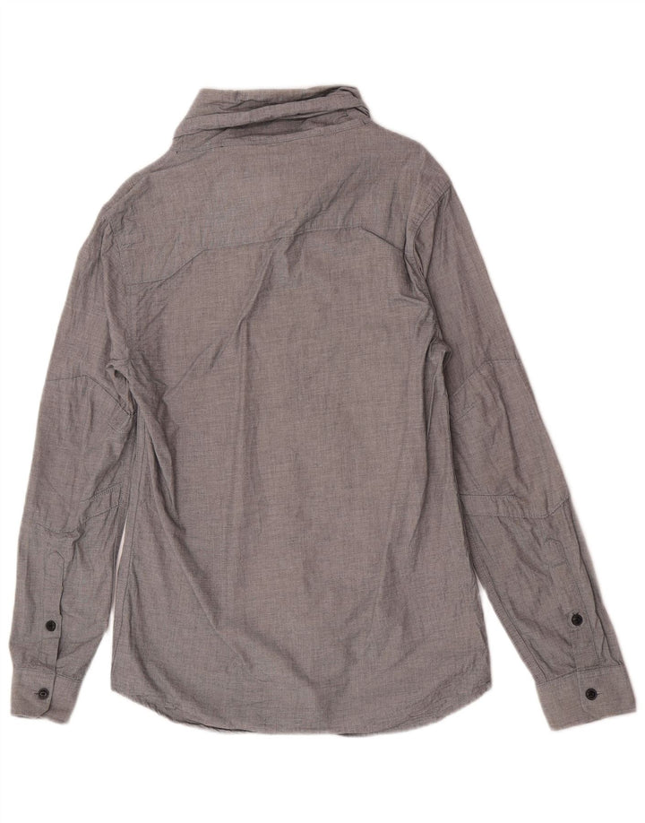 Camicia a collo alto da uomo Jack & Jones piccola in cotone grigio
