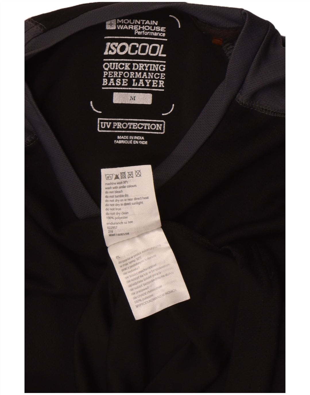 T-shirt IsoCool da uomo Mountain Warehouse Top color block nero medio