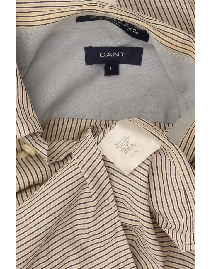 Gant Camicia da uomo E-Z Fit grande cotone gessato beige