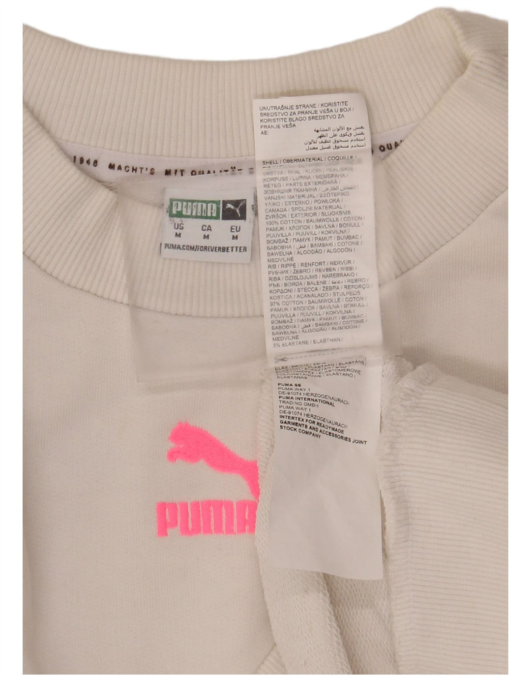 Felpa corta oversize da donna PUMA UK 14 cotone bianco medio