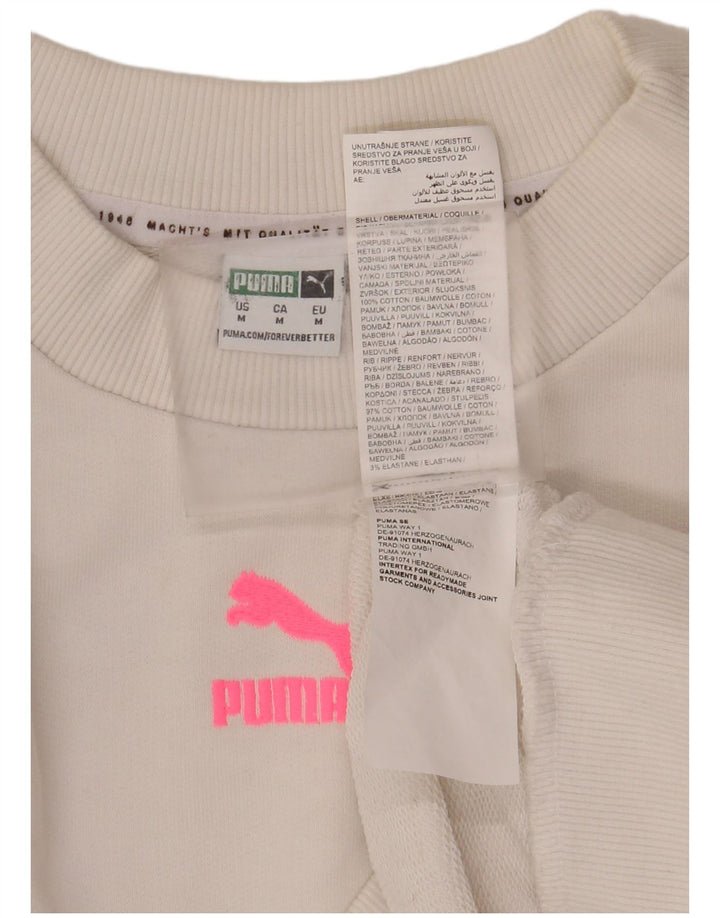 Felpa corta oversize da donna PUMA UK 14 cotone bianco medio