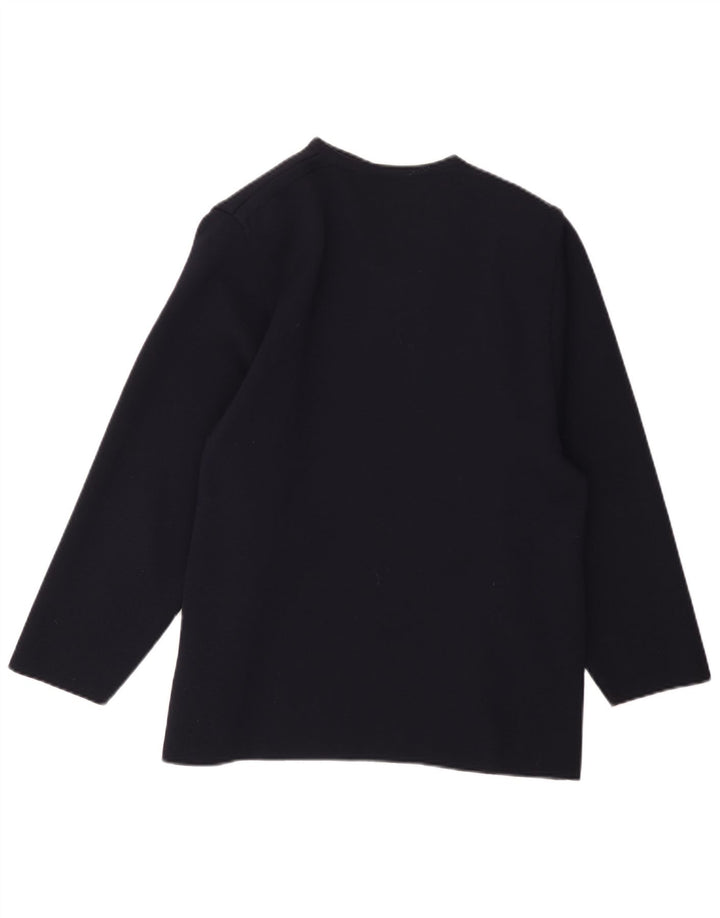 STIZZOLI Maglione cardigan doppio petto da donna UK 14 Medio Blu Navy