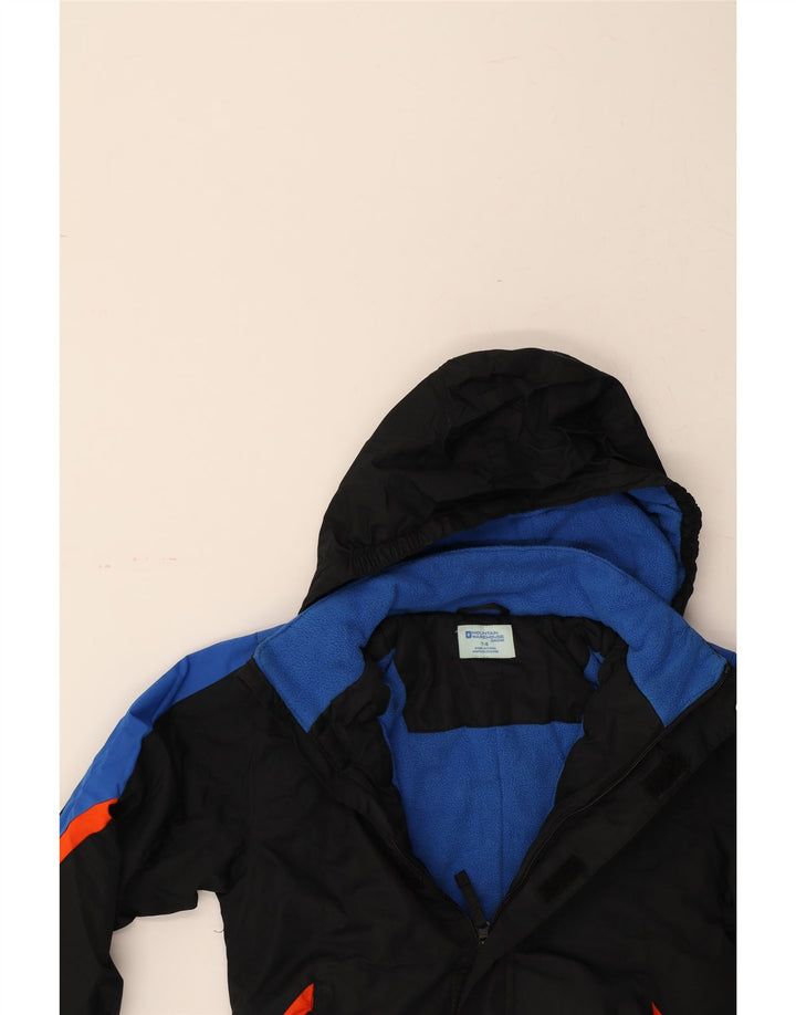 MOUNTAIN WAREHOUSE Boys Windbreaker Jacket 7-8 Years Black Colourblock Vintage Mountain Warehouse and Second-Hand Mountain Warehouse from Messina Hembry 