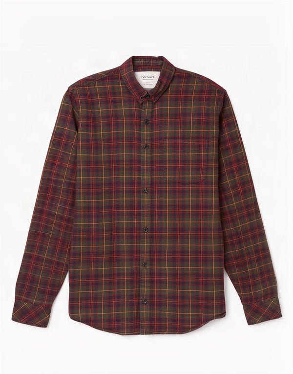 Camicia da uomo in flanella Carhartt XL in cotone a quadri verdi