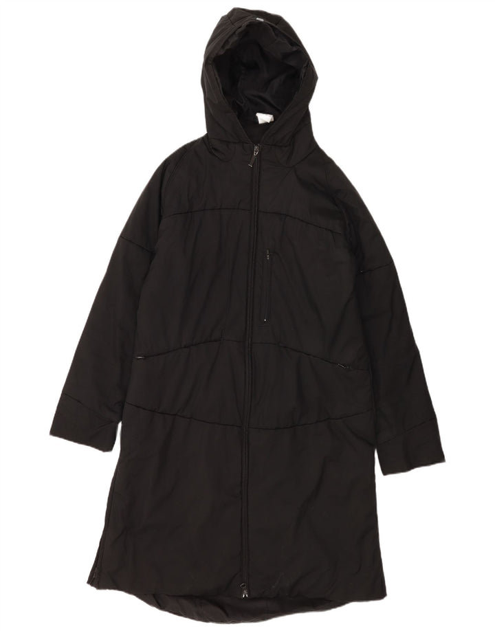 Giacca a vento con cappuccio da donna Adidas UK 16 grande poliestere nero