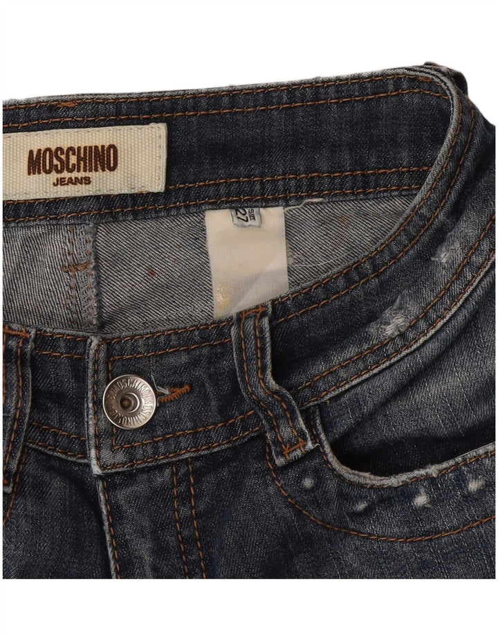 Jeans skinny effetto consumato Moschino da donna W27 L34 Blu