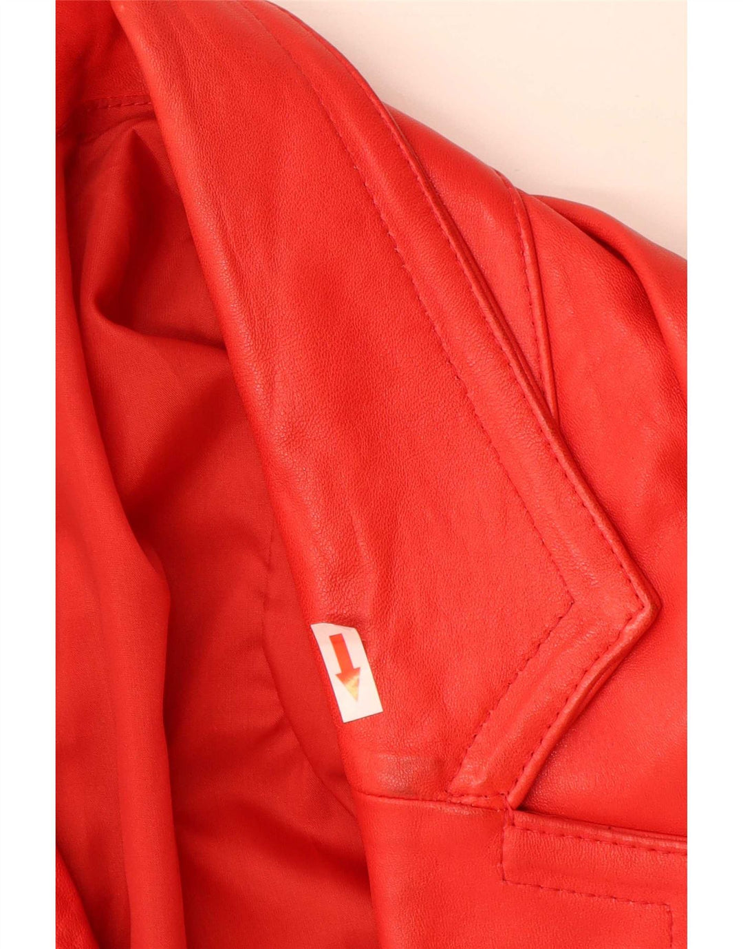 Cappotto oversize in pelle vintage da donna UK 18 XL rosso