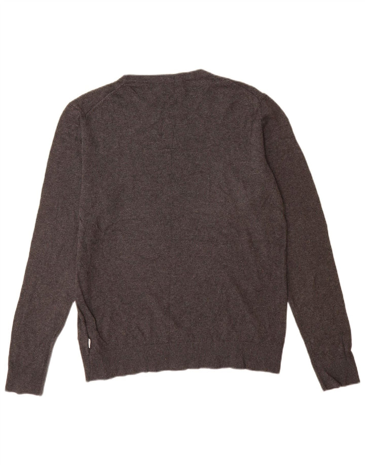Maglione maglione girocollo da uomo Jack & Jones in cotone grigio medio