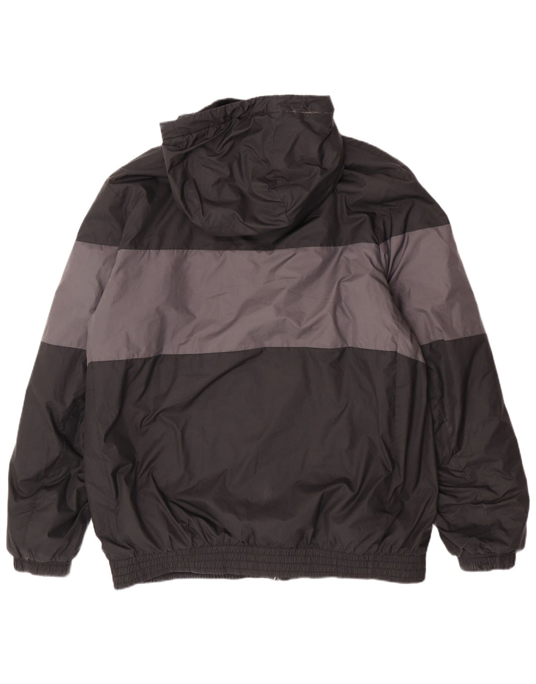 Giacca a vento con cappuccio Nike da uomo UK 40 Large Nero Colourblock Poliestere