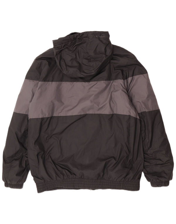 Giacca a vento con cappuccio Nike da uomo UK 40 Large Nero Colourblock Poliestere