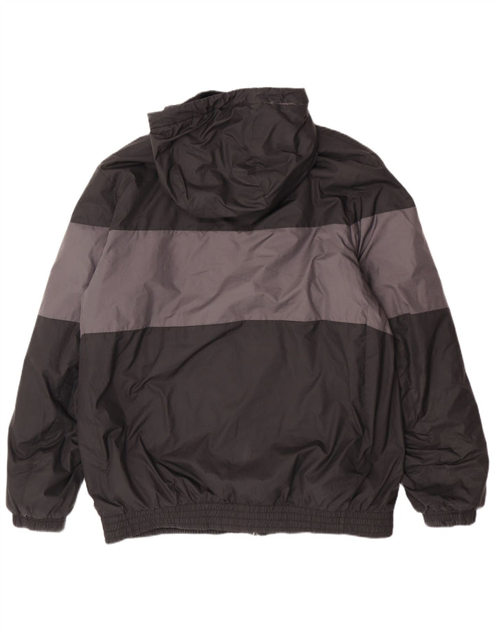 Giacca a vento con cappuccio Nike da uomo UK 40 Large Nero Colourblock Poliestere