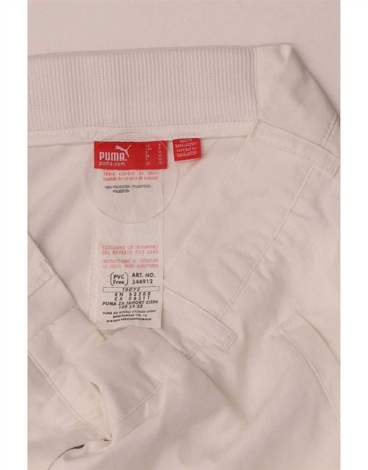 Pantaloncini Bermuda Puma da donna vestibilità ampia UK 10 Small W27 poliestere bianco