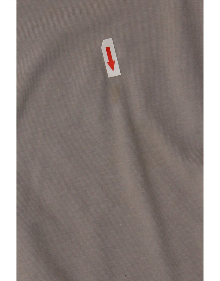 Top Nike Dri Fit Graphic da uomo a maniche lunghe in cotone grigio piccolo