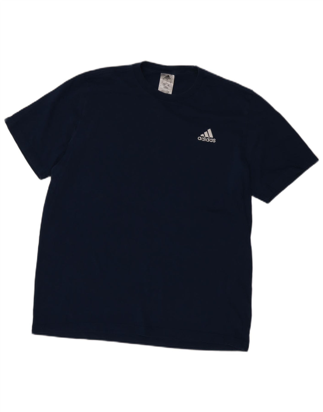 ADIDAS Mens T-Shirt Top Large Navy Blue Cotton