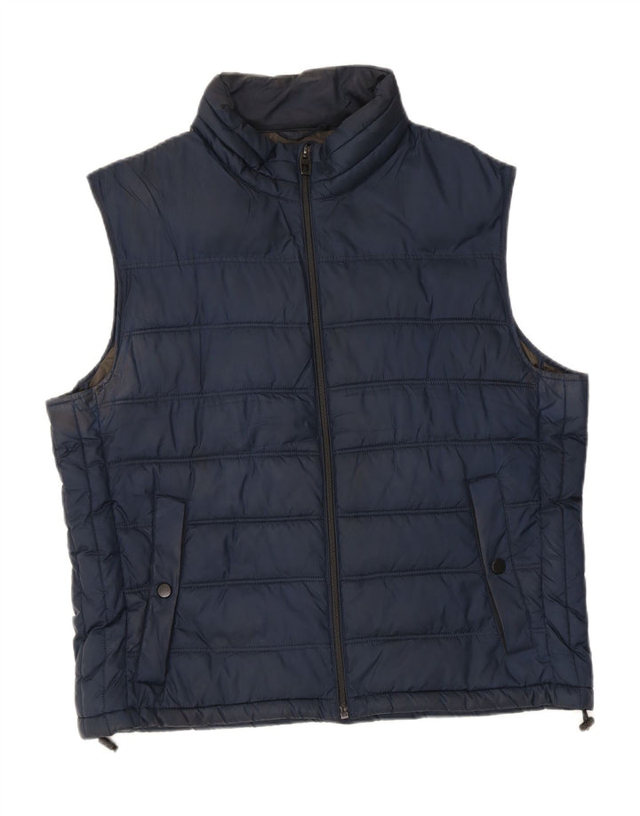Gilet imbottito da uomo ZARA UK 42 XL poliestere blu navy