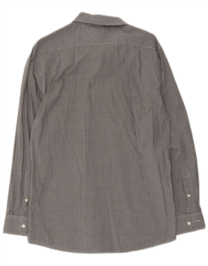 Camicia slim fit da uomo Tommy Hilfiger taglia 15 1/2 media a quadretti neri