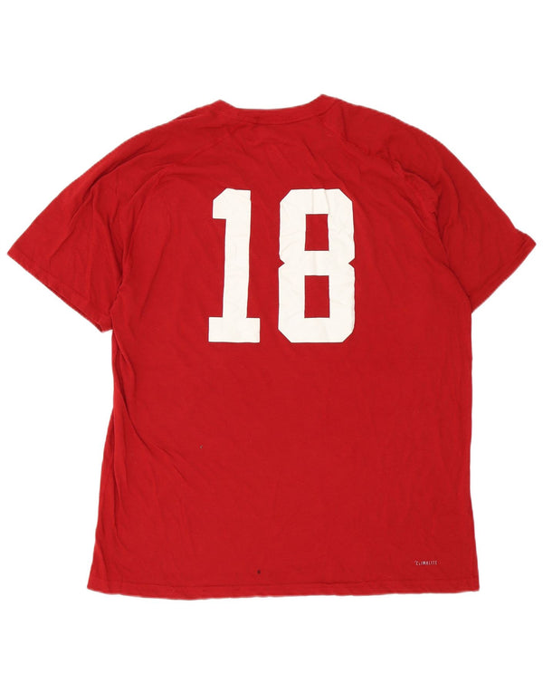 T-shirt grafica Adidas da uomo Indiana Top XL rosso poliestere