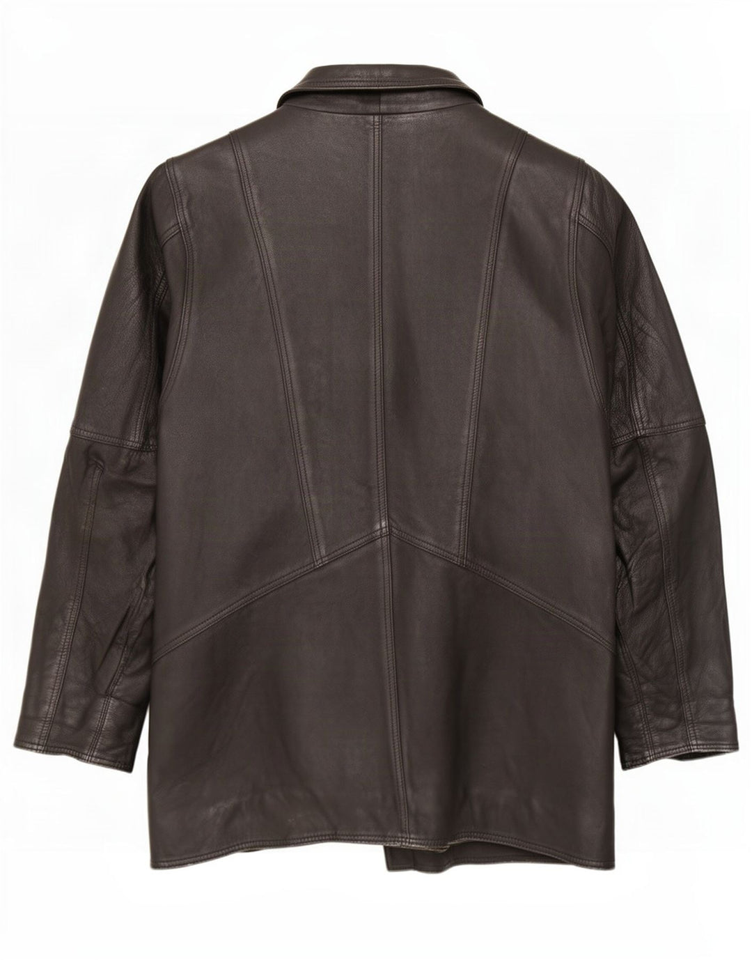 Cappotto oversize in pelle vintage da donna UK 10 piccolo nero