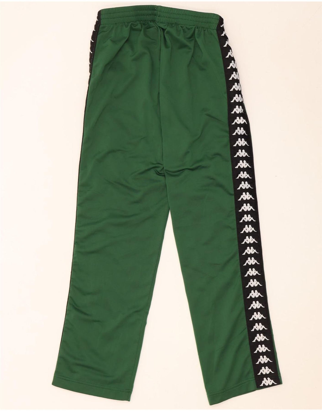Pantaloni da tuta con grafica Kappa da uomo in poliestere color block verde medio