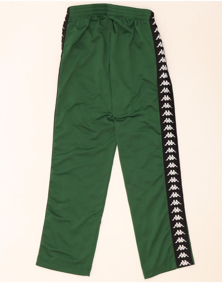 Pantaloni da tuta con grafica Kappa da uomo in poliestere color block verde medio