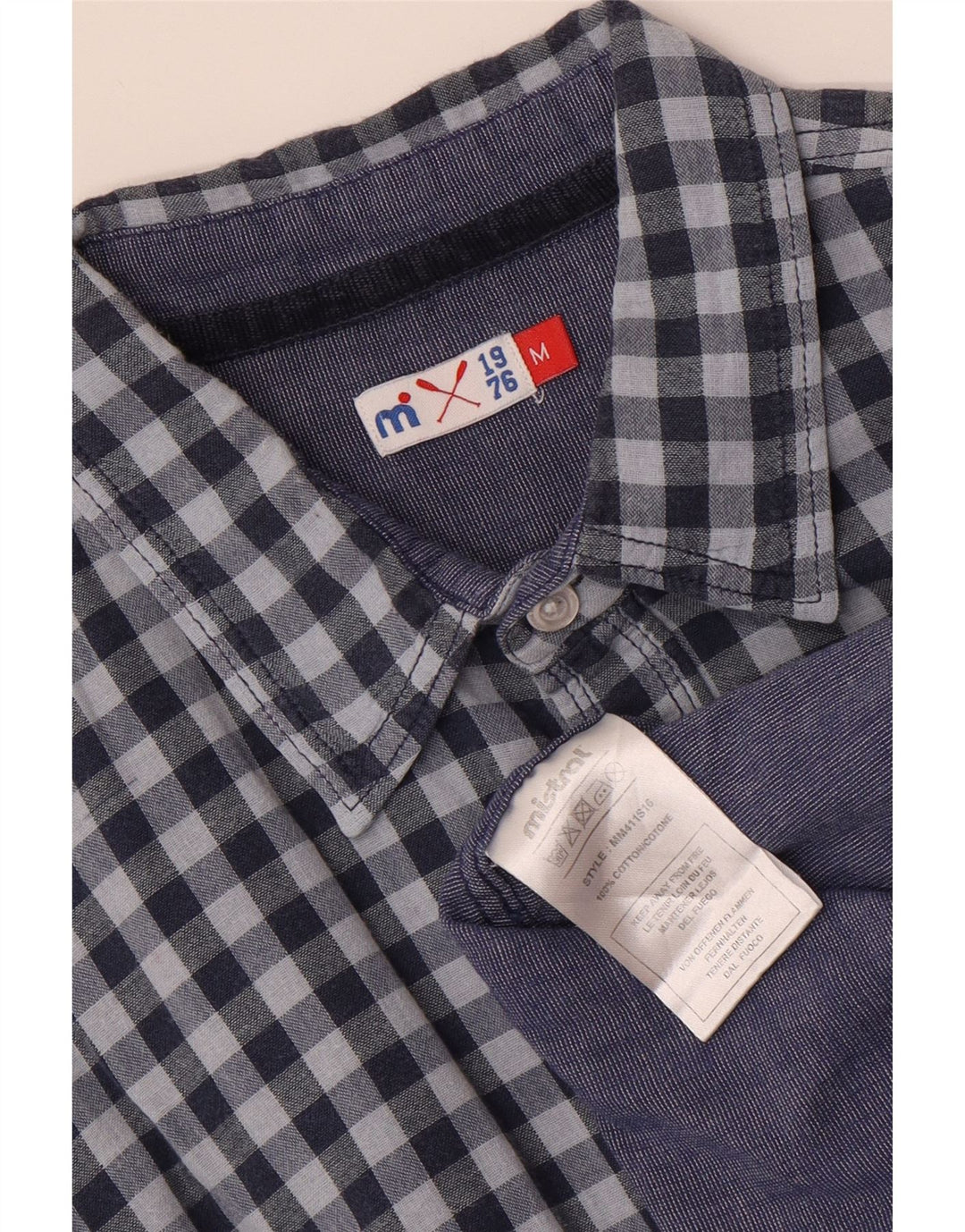 Camicia da uomo MISTRAL in cotone a quadretti blu medio