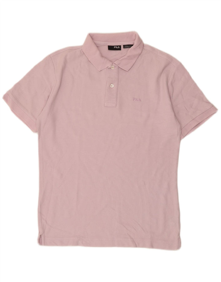 Polo da uomo Fila piccola in cotone viola