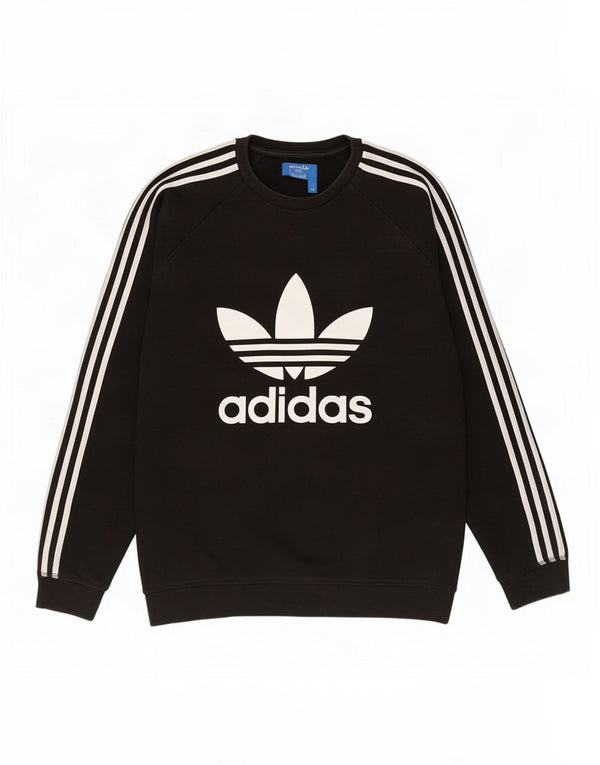 Felpa grafica da uomo Adidas Jumper XL in cotone nero