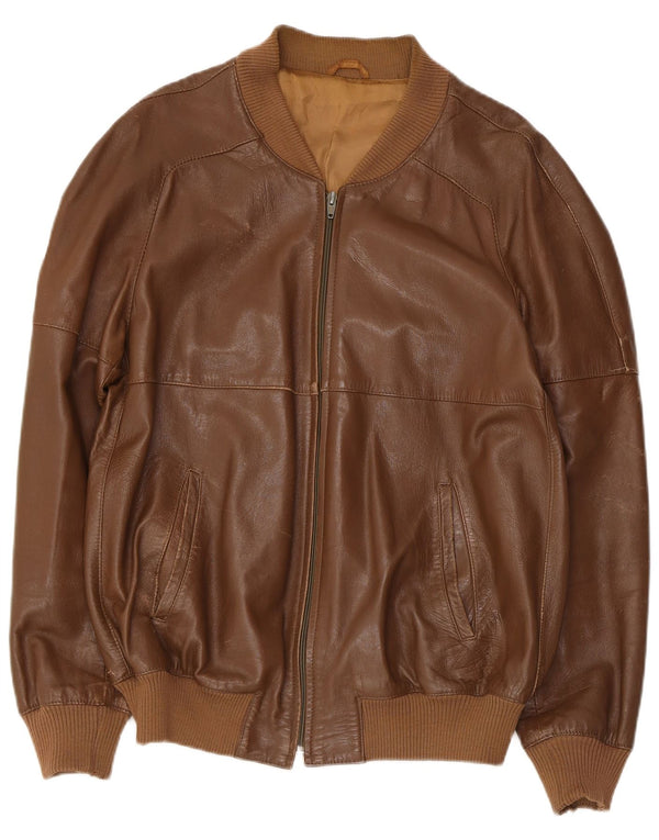 Giacca in pelle da donna slim fit Anfor IT 54 2XL Marrone