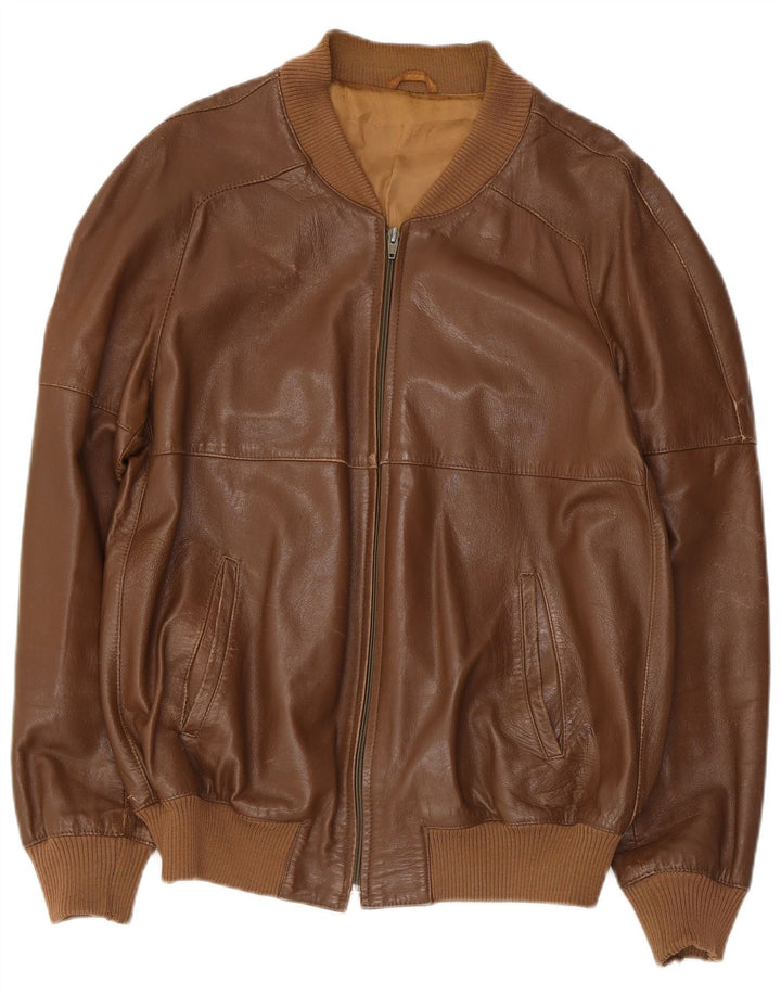 Giacca in pelle da donna slim fit Anfor IT 54 2XL Marrone