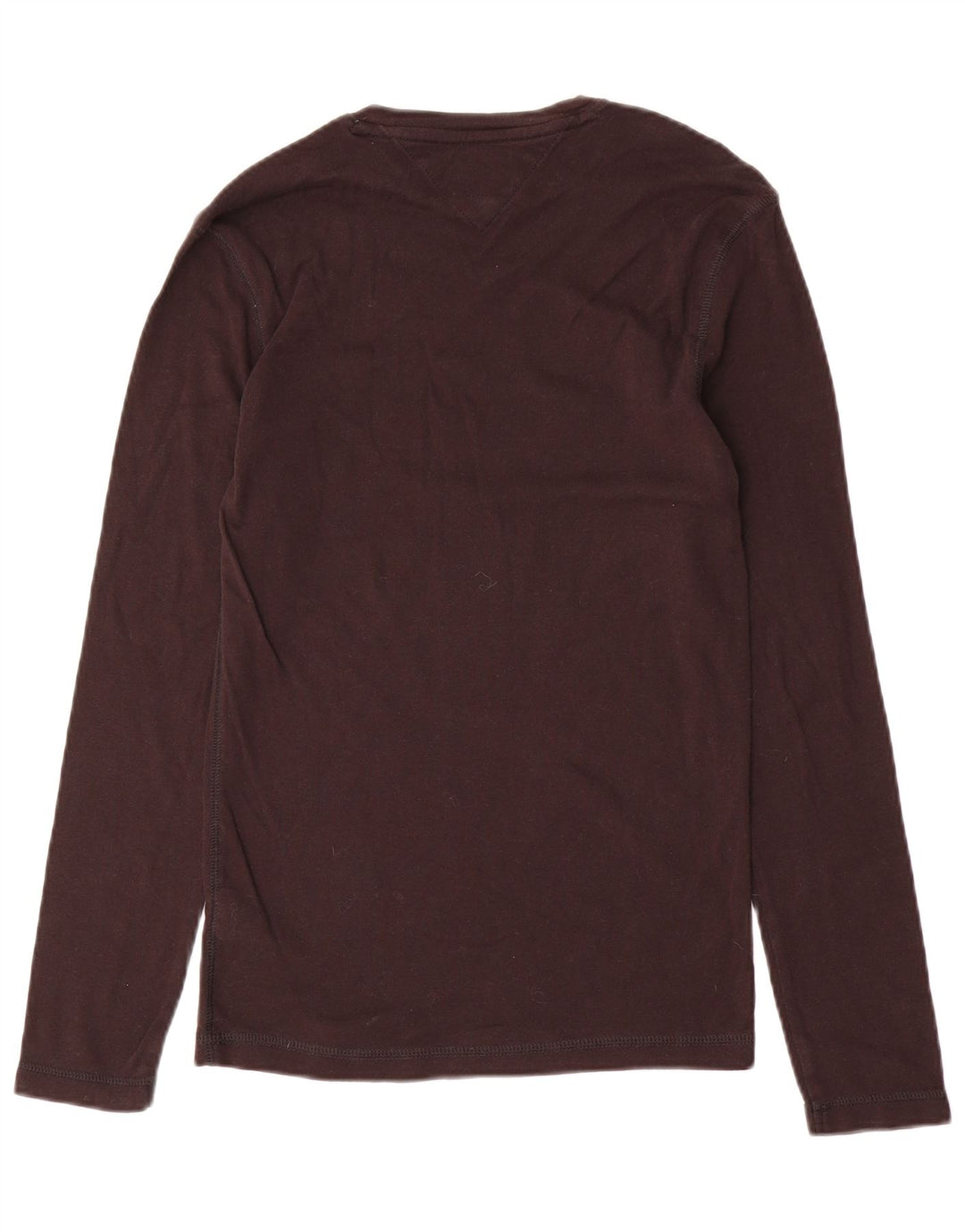 Tommy Hilfiger Donna Top Manica Lunga UK 12 Cotone Marrone Medio
