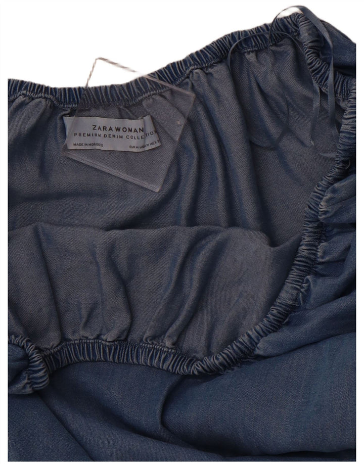 Top ZARA da donna con spalle scoperte e maniche a 3/4 UK 12 Blu medio
