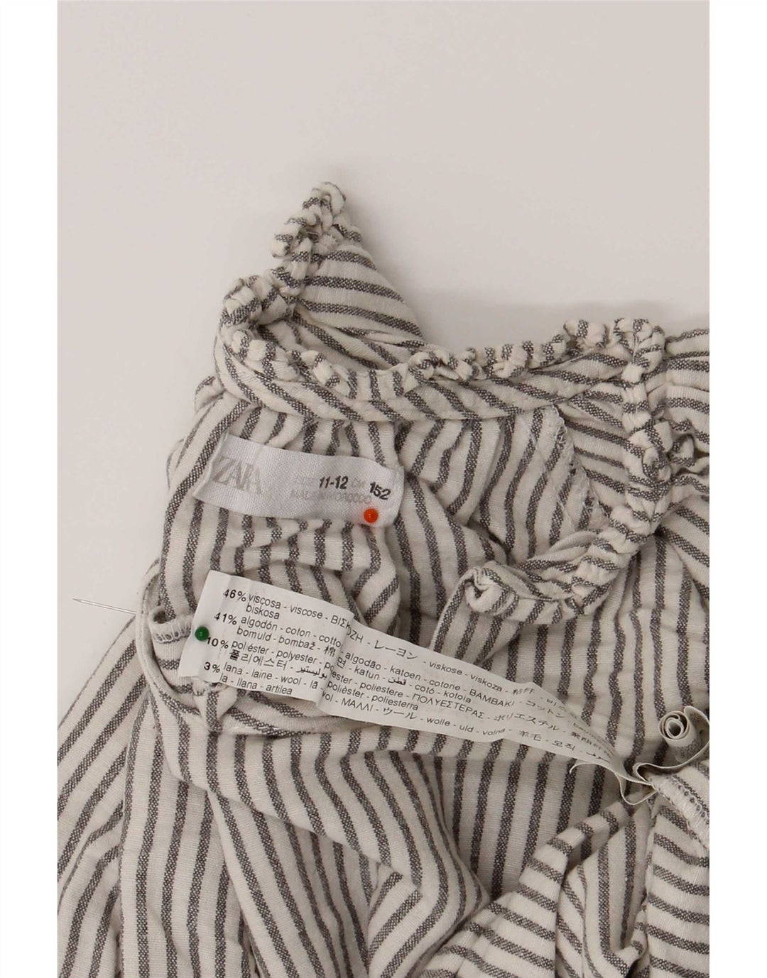 Maglia pullover a maniche lunghe per ragazze Zara 11-12 anni in viscosa a righe bianche