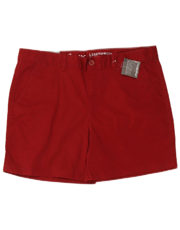 Pantaloncini chino leggermente curvy da donna Eddie Bauer US 14 XL W38 cotone rosso