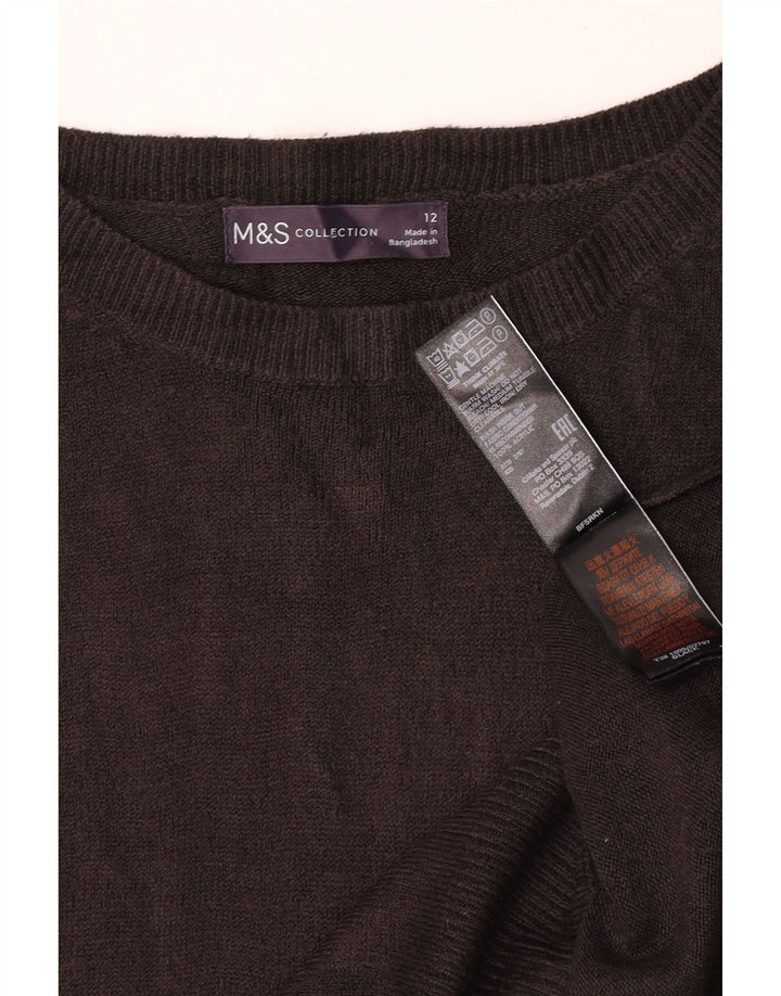 Maglione maglione con scollo a barca da donna Marks & Spencer UK 12 medio acrilico nero