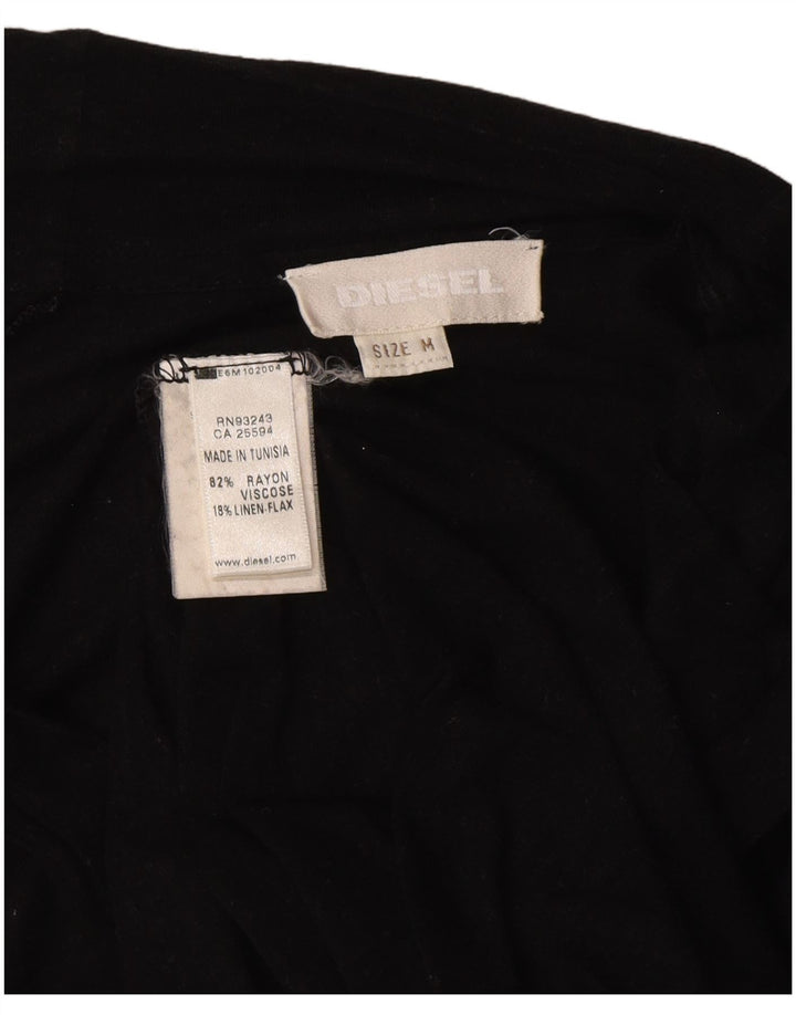 Maglione cardigan lungo da donna Diesel UK 12 Rayon nero medio