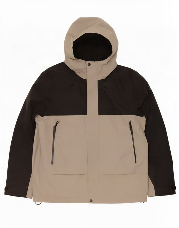 Giacca antipioggia con cappuccio da uomo Marks & Spencer UK 42 XL Poliestere color block grigio