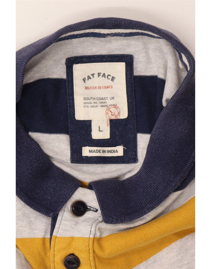 FAT FACE Polo da rugby da uomo a righe grandi multicolori