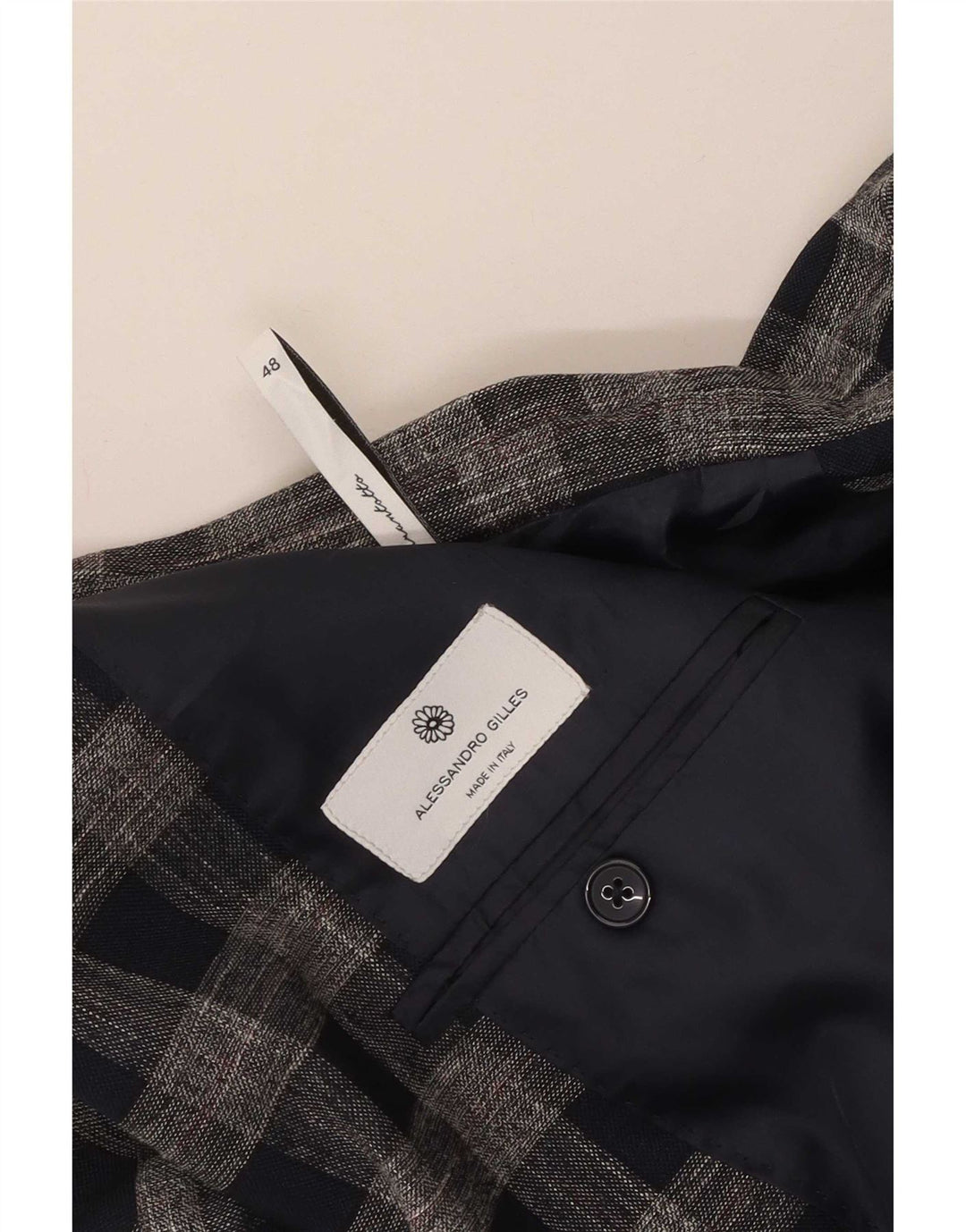 Alessandro Gilles Giacca blazer a 2 bottoni da uomo IT 48 Grigio medio a quadri
