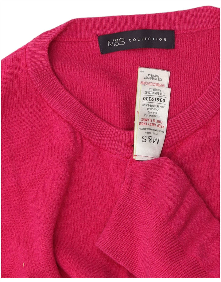 Maglione cardigan da donna Marks & Spencer UK 12 Viscosa rosa medio