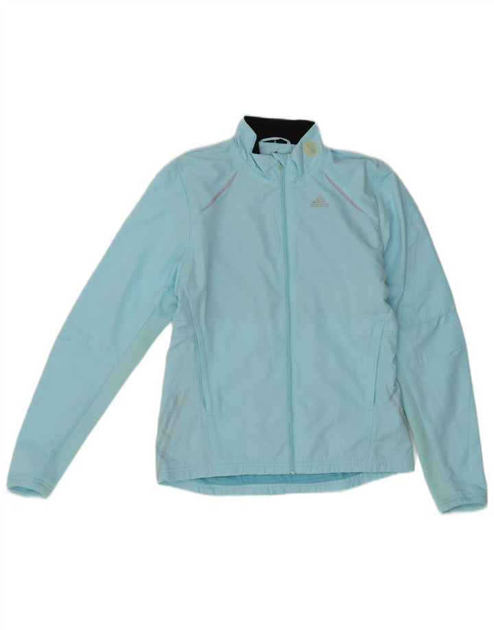 ADIDAS Womens Clima Proof Tracksuit Top Jacket UK 10 Small  Blue Polyester