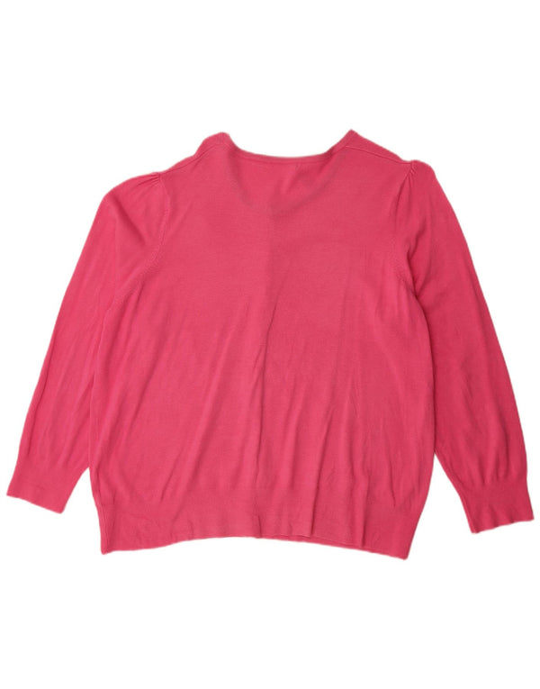 Maglione cardigan da donna Marks & Spencer UK 24 4XL Viscosa rosa