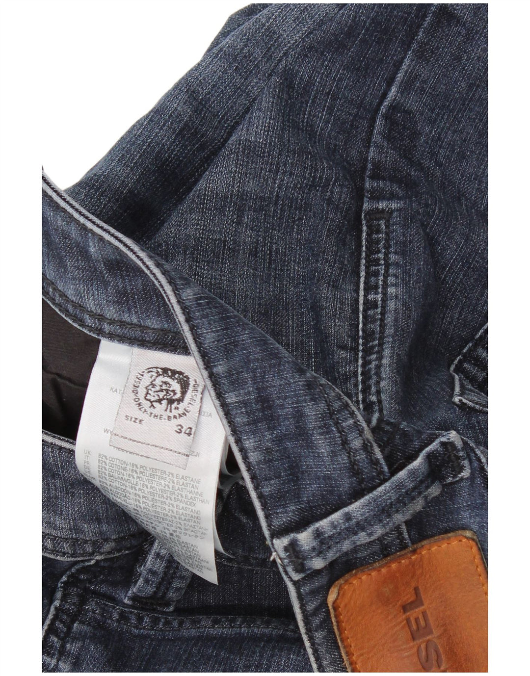 Jeans dritti da donna DIESEL W34 L34 cotone blu navy