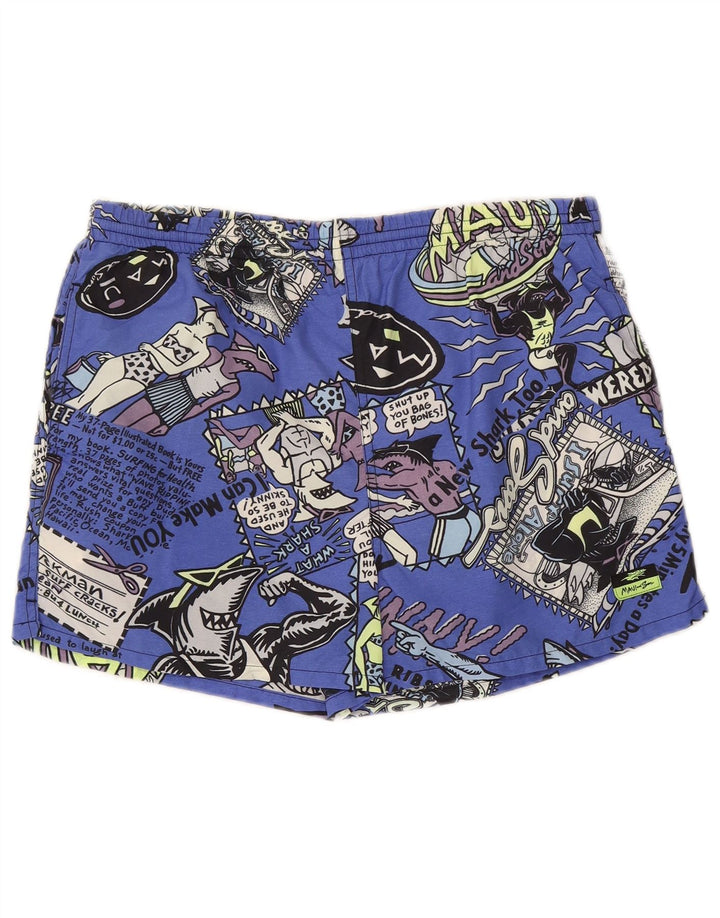 Pantaloncini da bagno grafici da uomo Maui and Sons in nylon blu medio