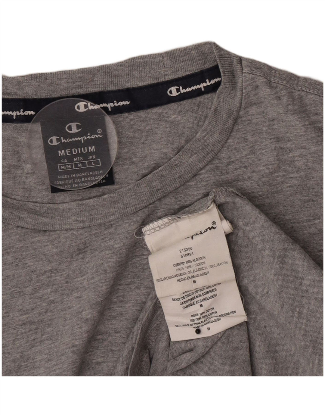T-shirt da uomo Champion Top in cotone mélange grigio medio