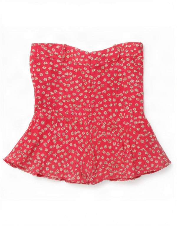 Pantaloncini a vita alta da donna Zara medi W28 viscosa floreale rosa