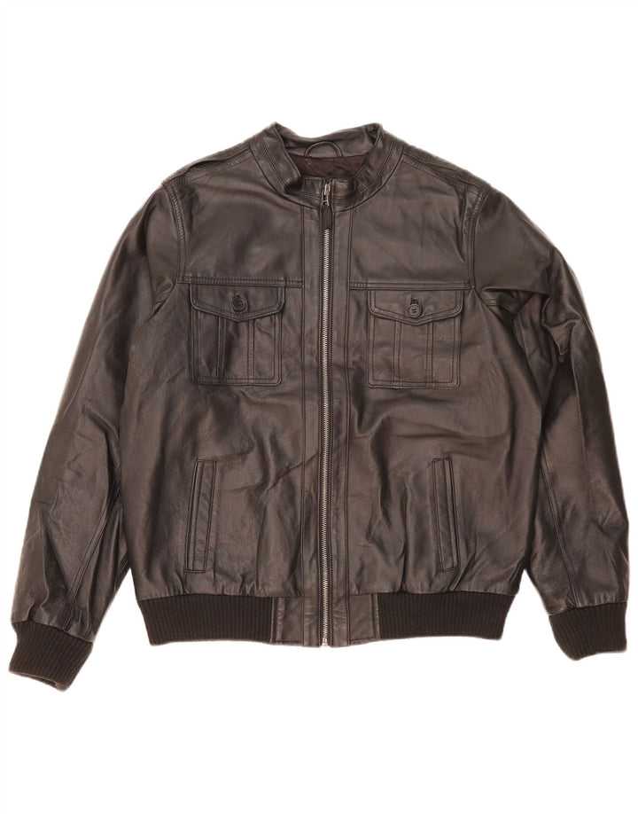 Giacca in pelle da ragazzo Marks & Spencer 13-14 anni in pelle nera